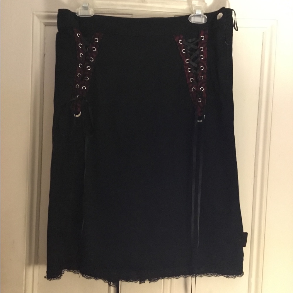 Tripp Black Gothic Bustle Corset Lace Up Skirt